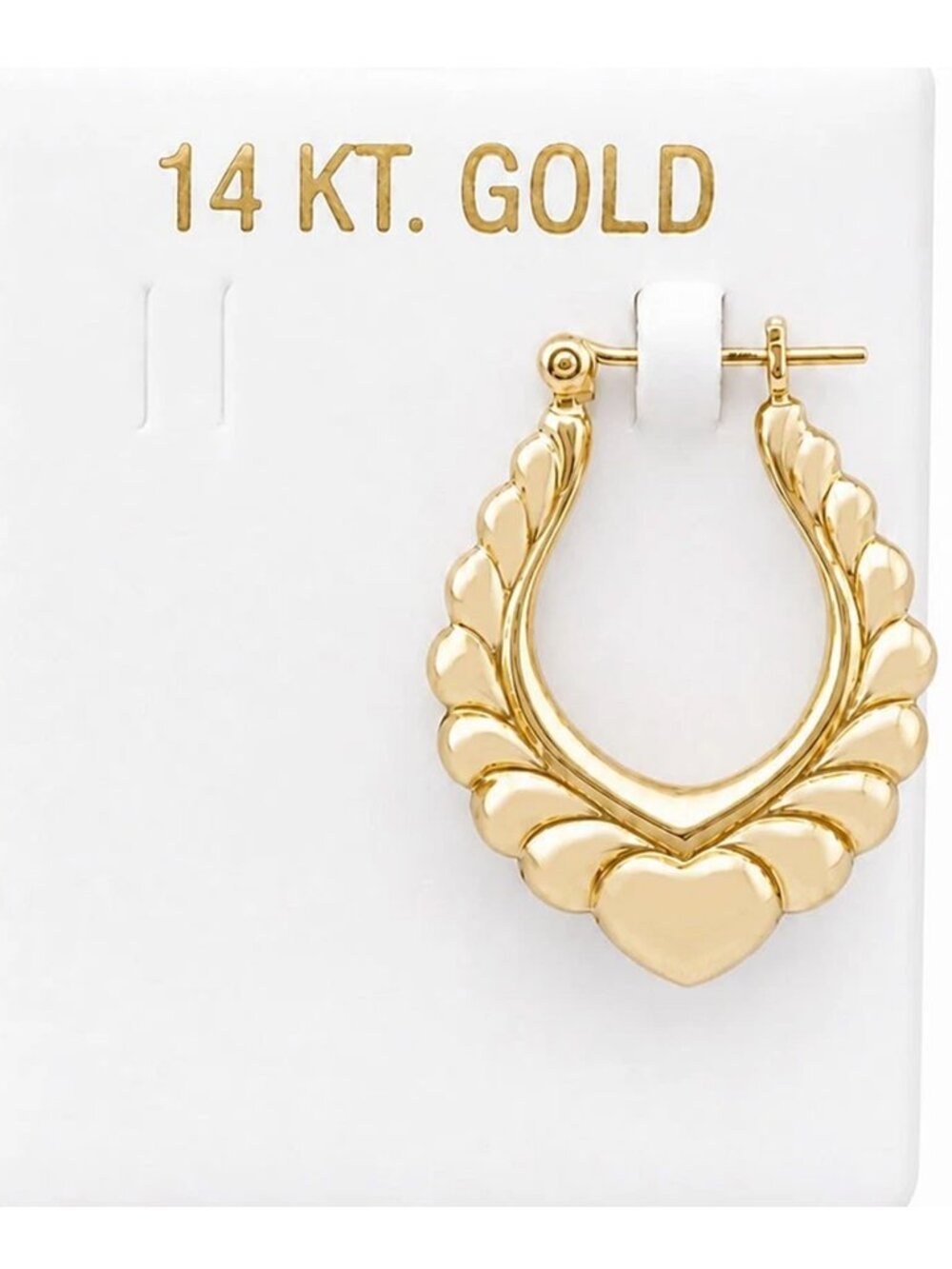 Hoop Single Earring Solid 14k Yellow Gold